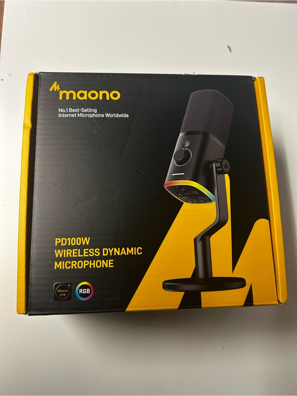 MAONO PD100W Wireless Gaming Microphone One-Click Noise Reduction Custom RGB